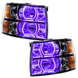Chevrolet Silverado Headlight Assembly - ORACLE Lighting - SMD HL - Square - ColorSHIFT w/ BC1 Controller - Black - `07-`13